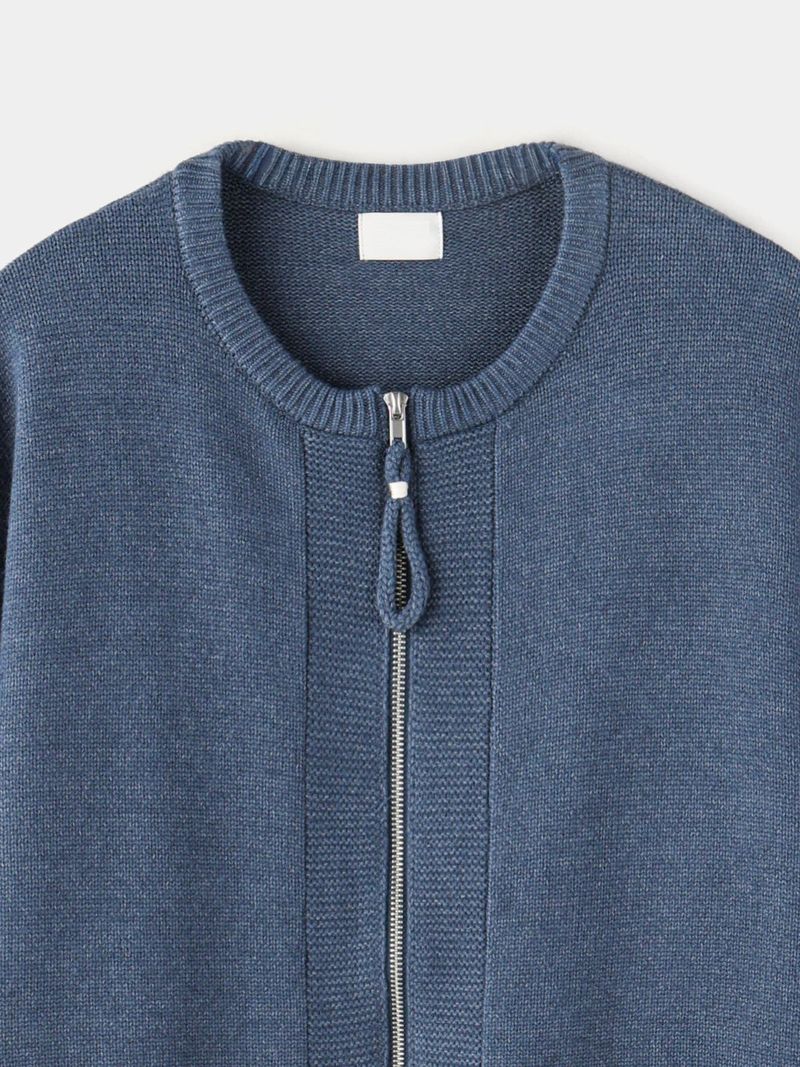 Ring crop knitwear round cardigan