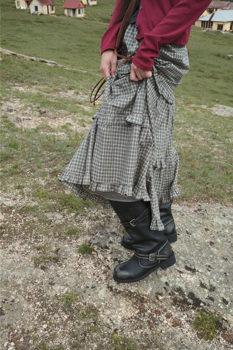 Biker buckle long boots (1color)