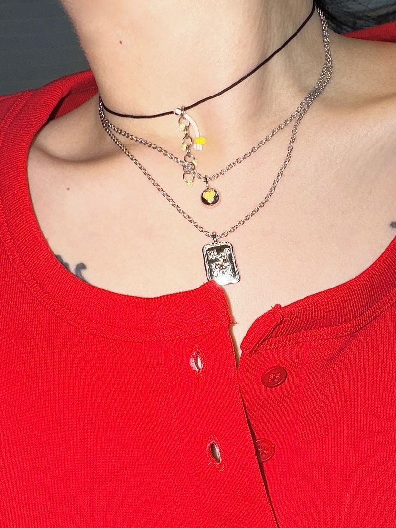 Pierced beads choker (4color)