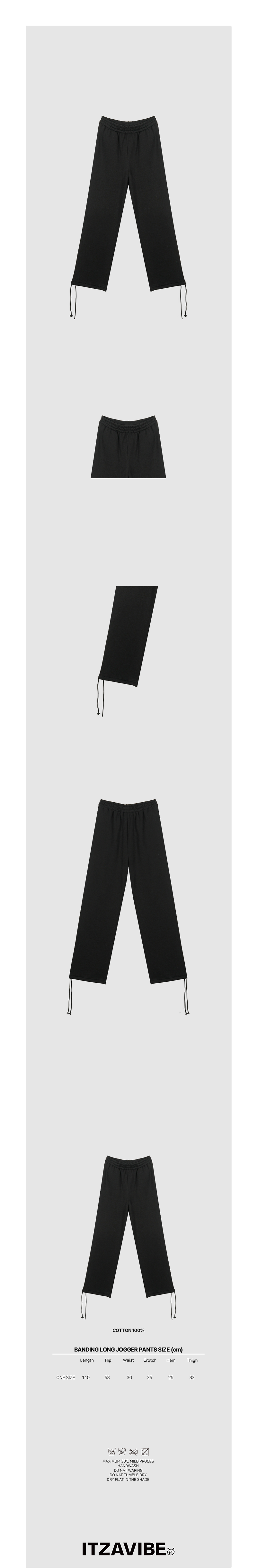 BANDING LONG PANTS - BLACK