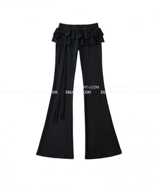 cancan frill layered bootcut pants