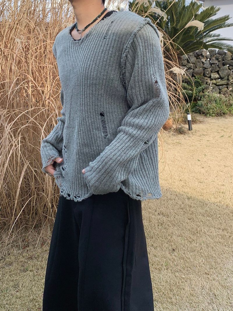 Hidden Punk Damage Knit 3C
