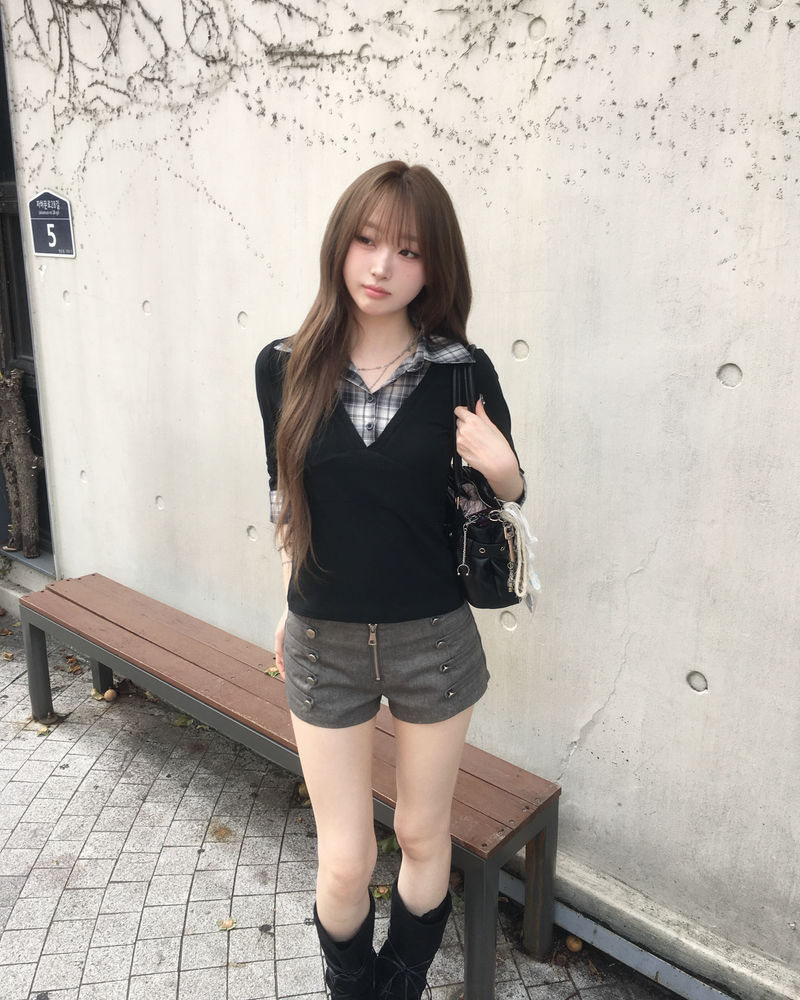 kyoive(コイブ)の「チェックシャツレイヤードTシャツ(トップス)」
