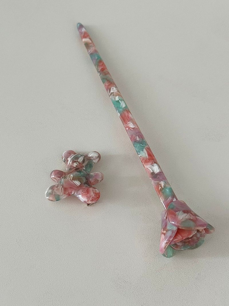 Teddy bear hair pin (8color)