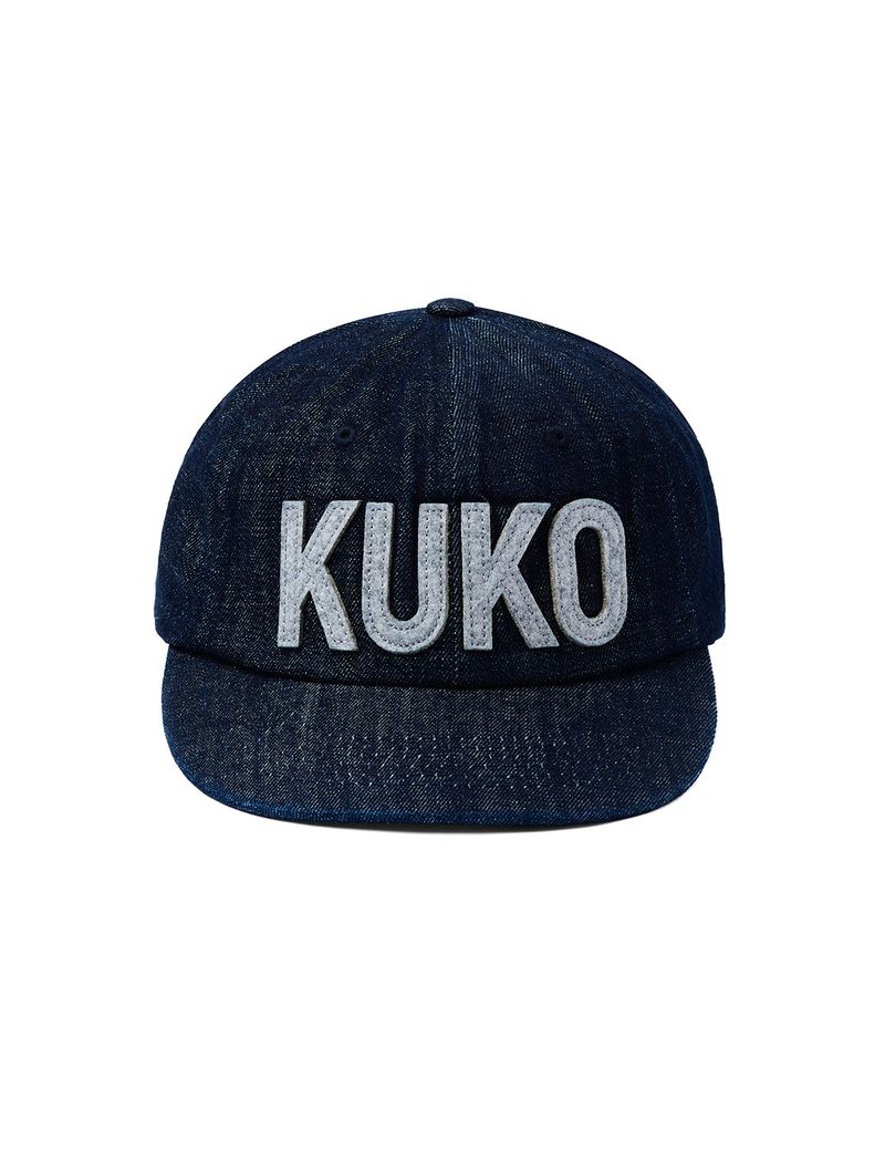 KUKO（クコ）の「KUKO ロゴ6パネルキャップ_デニムグレー（帽子）」