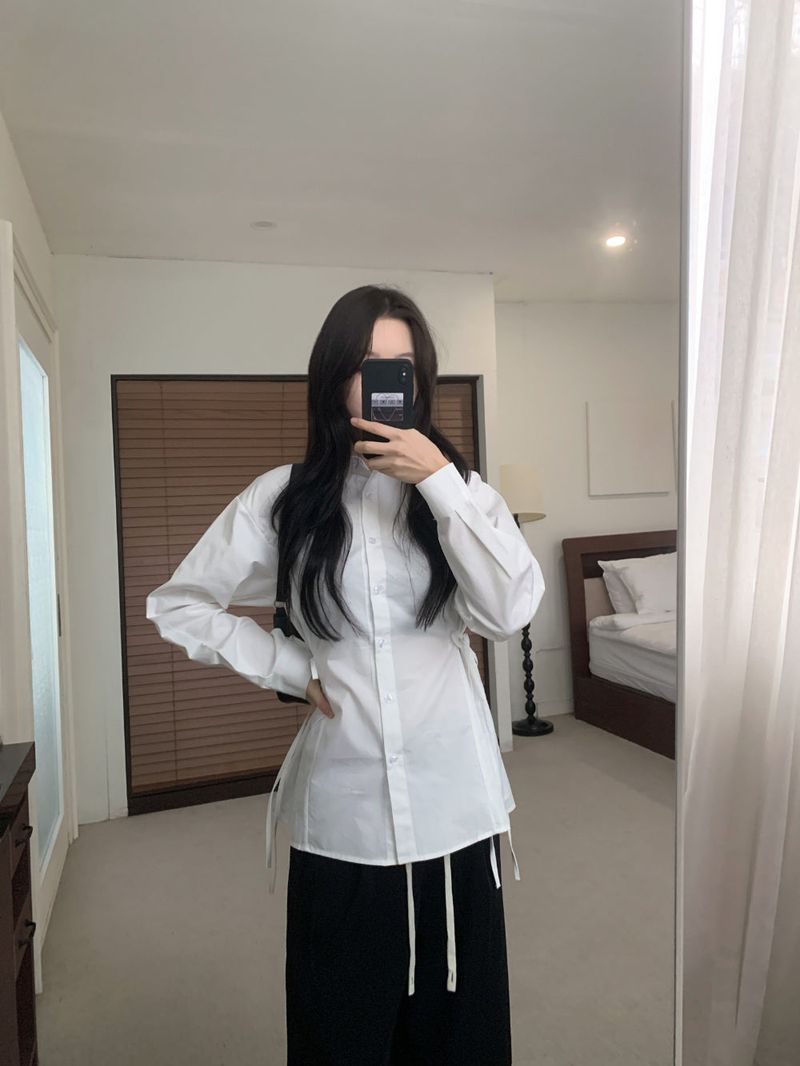 Refine Side Strap Long Sleeve Shirt