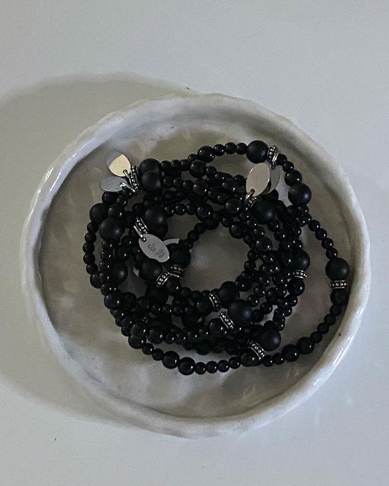 山力 ALL BLACK RONDEL BRACELET