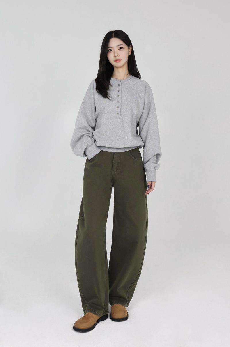 CLOUD FLEECE MEDITERRANEAN OLIVE DYEING CURVED FIT DENIM code 26025