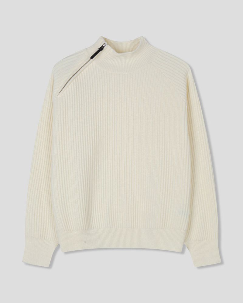 Niv Shoulder Zip-Up Regular Knit