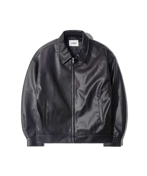 QT8 GARMENTS（キューティーエイトガーメント）の「LB Synthetic Leather Single Jacket (Black)（Jackets/Outerwear）」