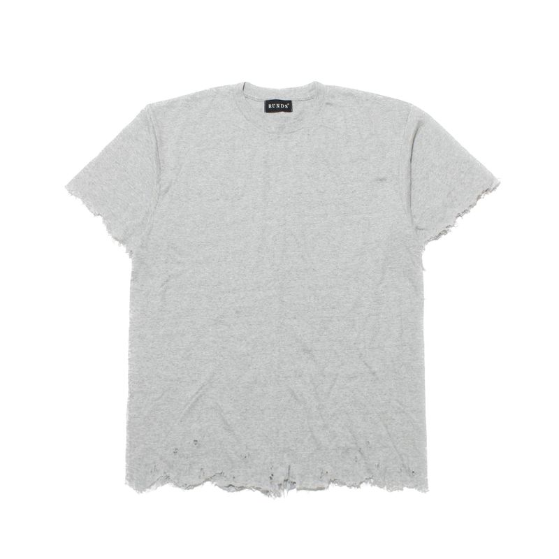 RUNDS(ランド)の「damage cutting t-shirt (gray)(Tops)」