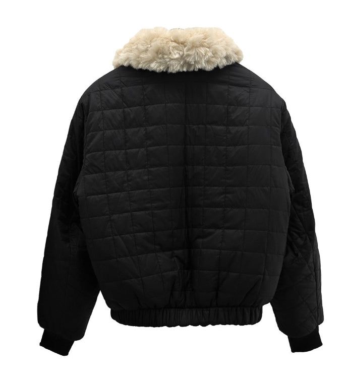 Reversible Fur Collar Quilted Dumble Jumper