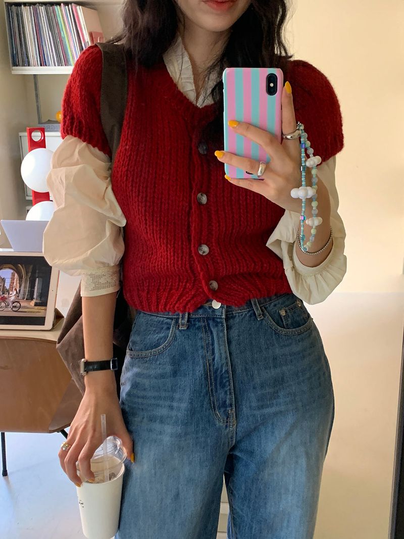 [MADE] LoHeart Puff Mini Cardigan