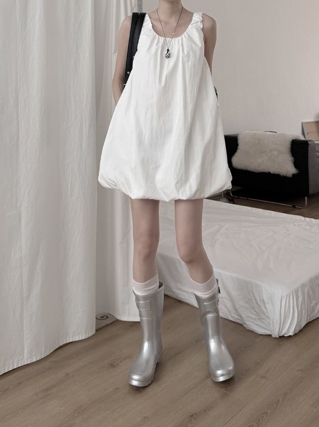 mnem（ムネム）の「Nick Shirring Balloon One Piece（Dresses）」