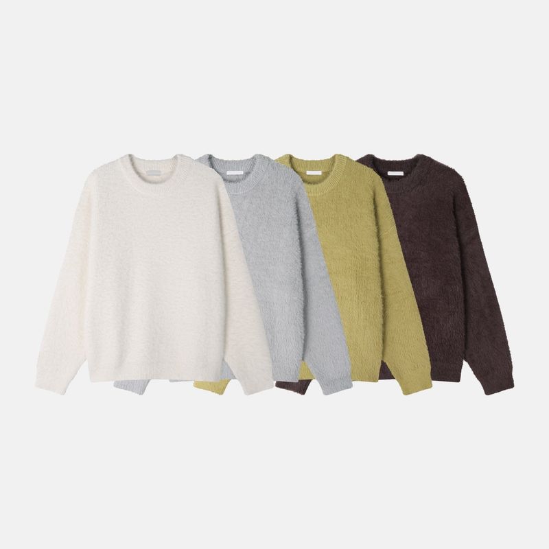 Angora hairy cropped knitwear