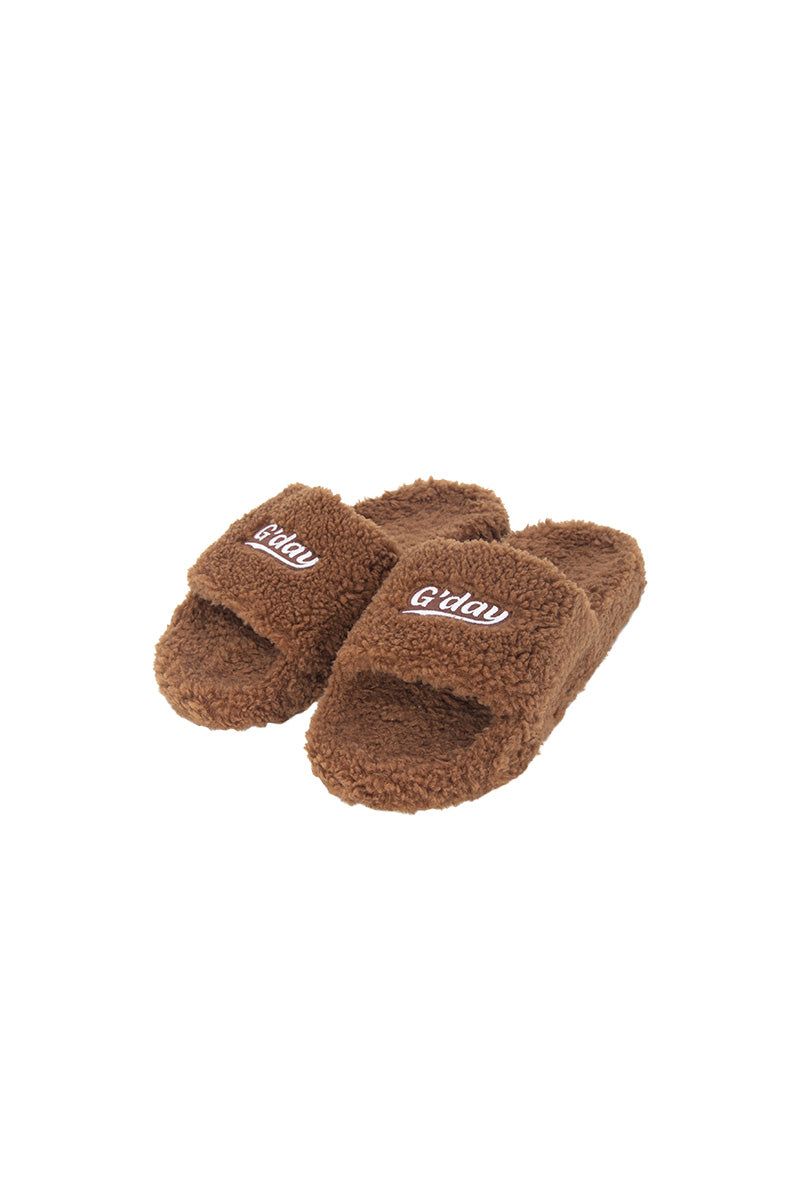 G'day furry sandals (brown)