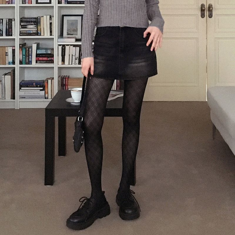 [Belt set] Jerik vintage washed denim mini skirt