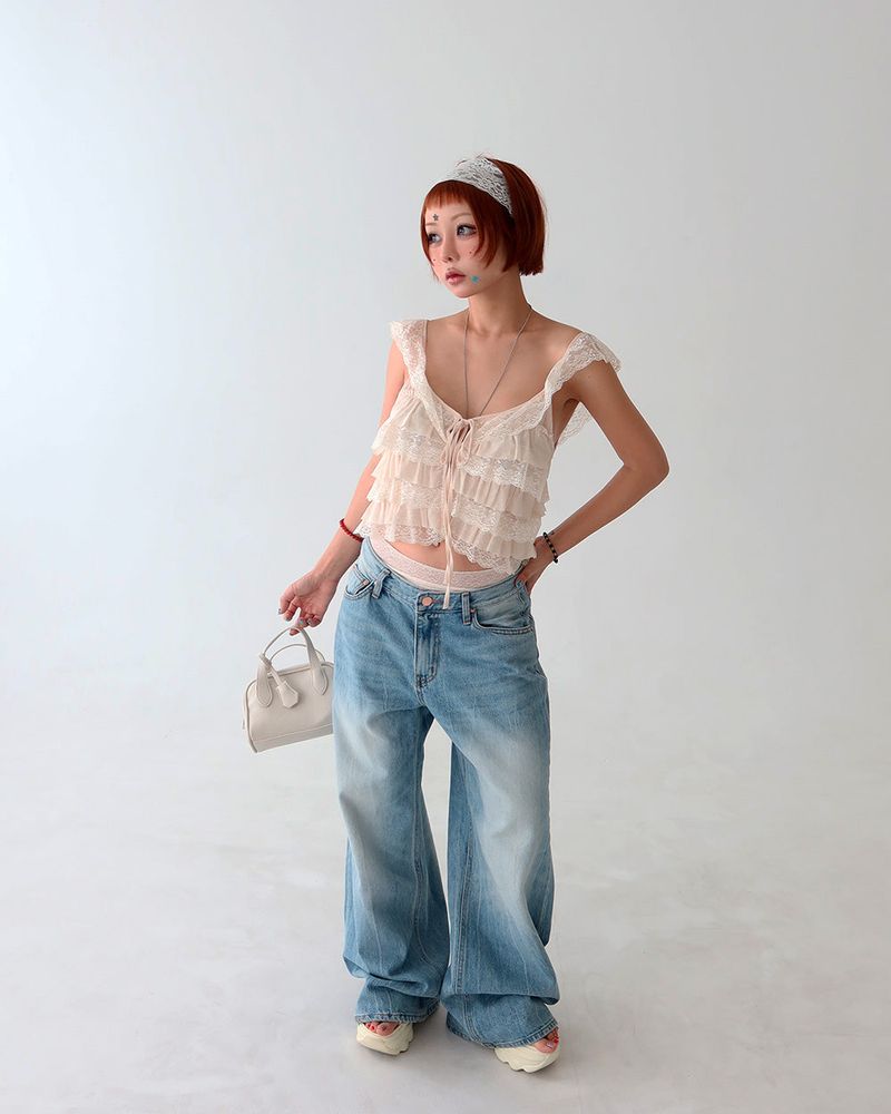 Zero Lace Cancan Frill Blouse