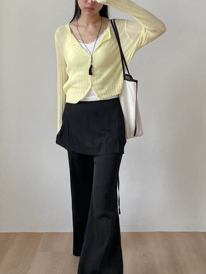 Satin Wrap Bootcut Wide Pants