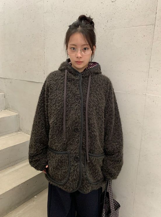BAON（バオン）の「Handal Boucle Half Hood Fur Jacket（Jackets/Outerwear）」