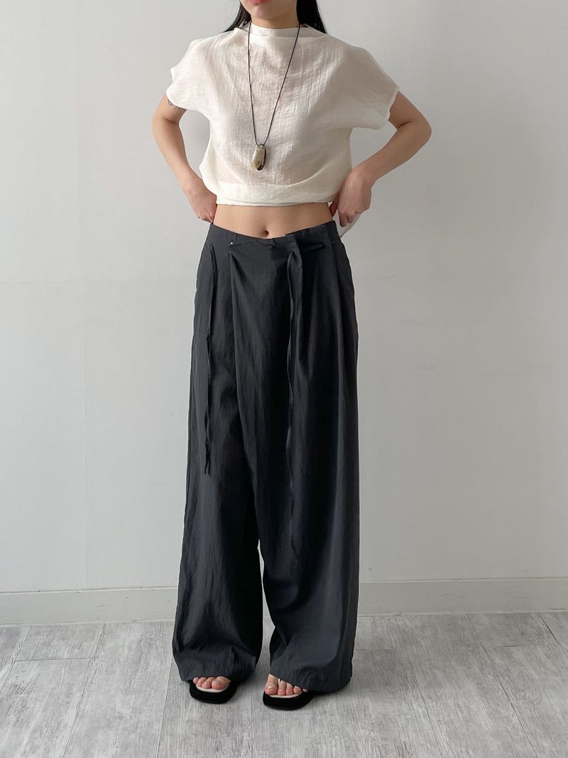 Unbalance Nylon Strap Wide Pants