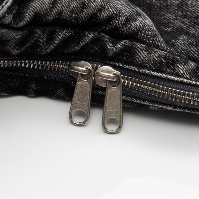 Washed Denim Shoulder Bag (Black)