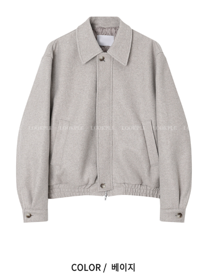Harrington Overfit Wool Collar Jacket