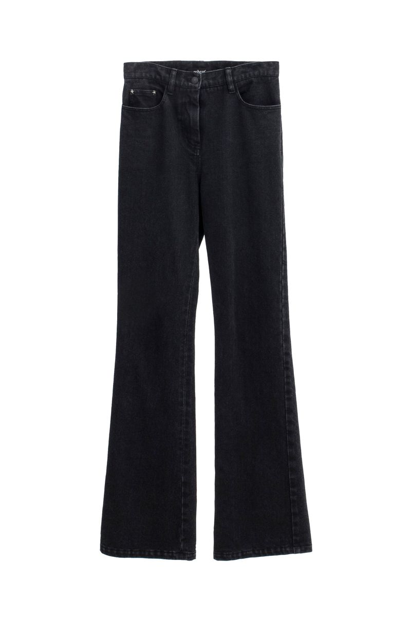 WASHED RIVET DENIM PANTS