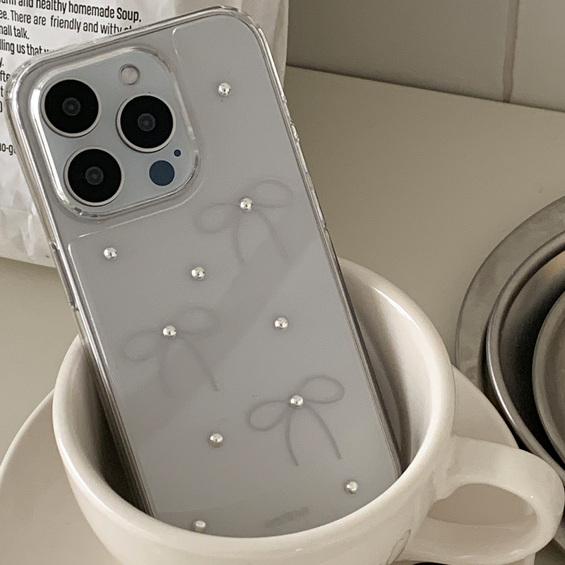 [handmade] mini ribbon dot jelly hard case