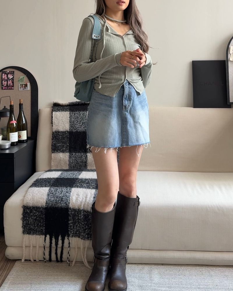 The Click Denim Skirt - 2 colours