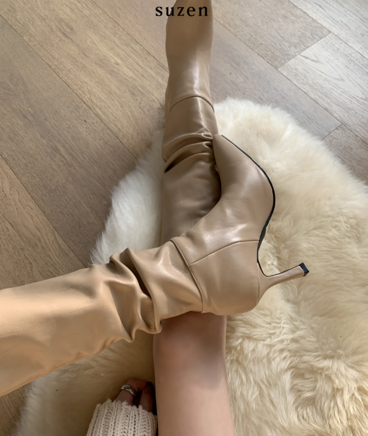 Ive Shirring Long Boots (2color)