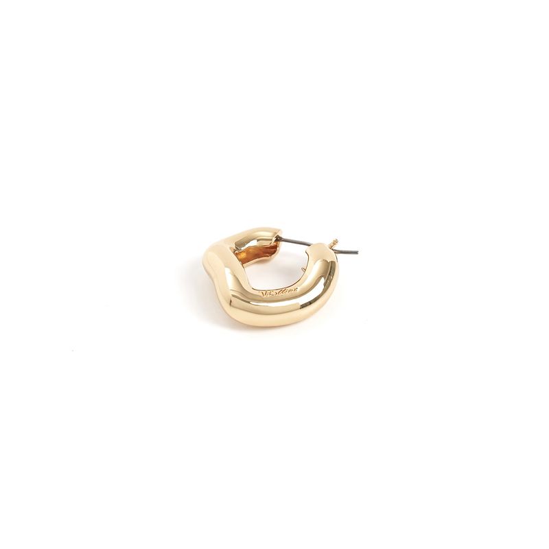 Metal Wave Link Earrings_Gold