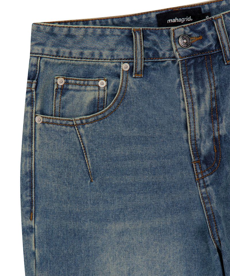 WASHED DART DENIM PANT