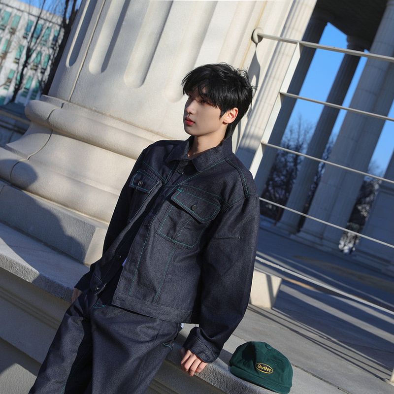 Rerap Non Fade Denim Stitch Jacket (2color)