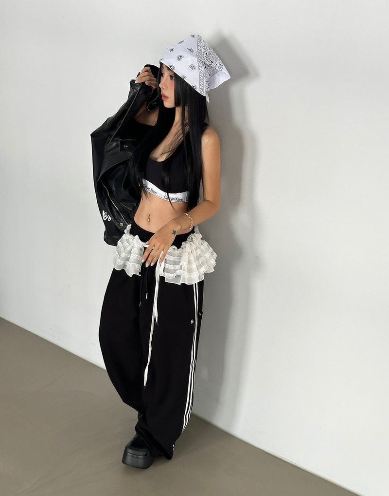 Track Point String Wide Pants