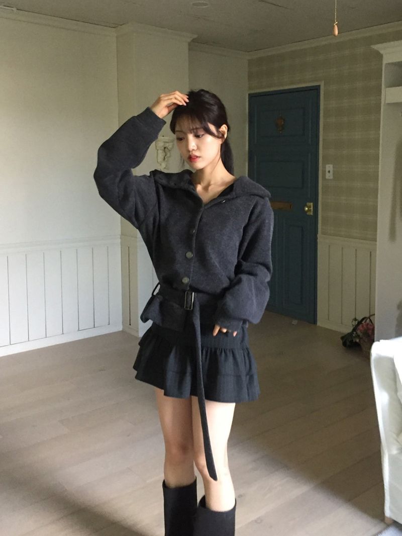 Vent loose high cardigan