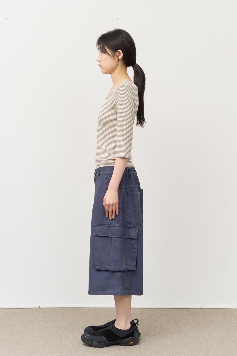 (W) Ash Striped Top