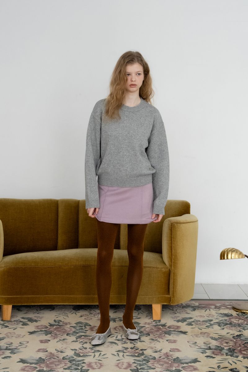 Basic crew knit_gray