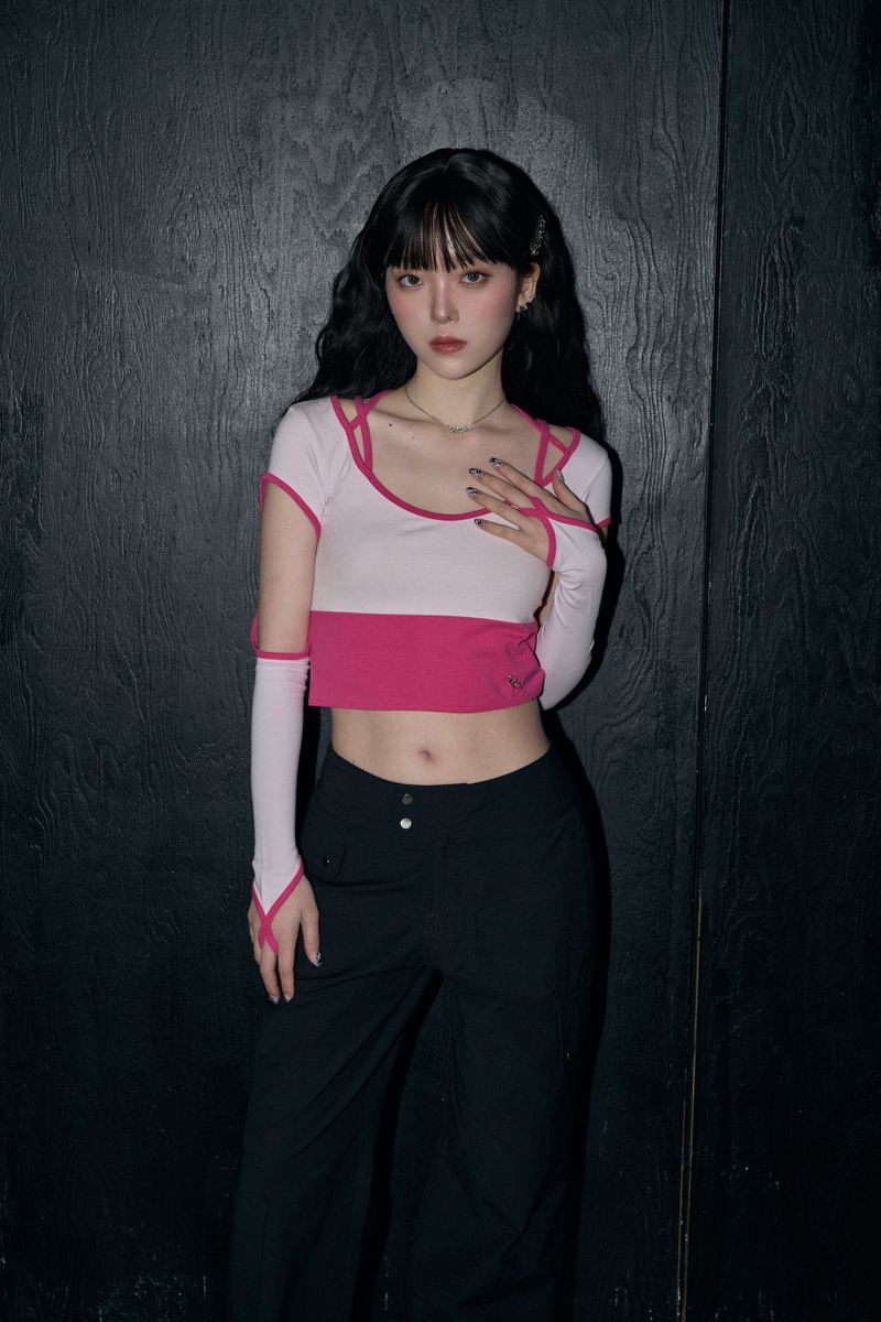 CHERRYQUIRI（チェリーキュリー）の「string circle crop top - pink（Tops）」