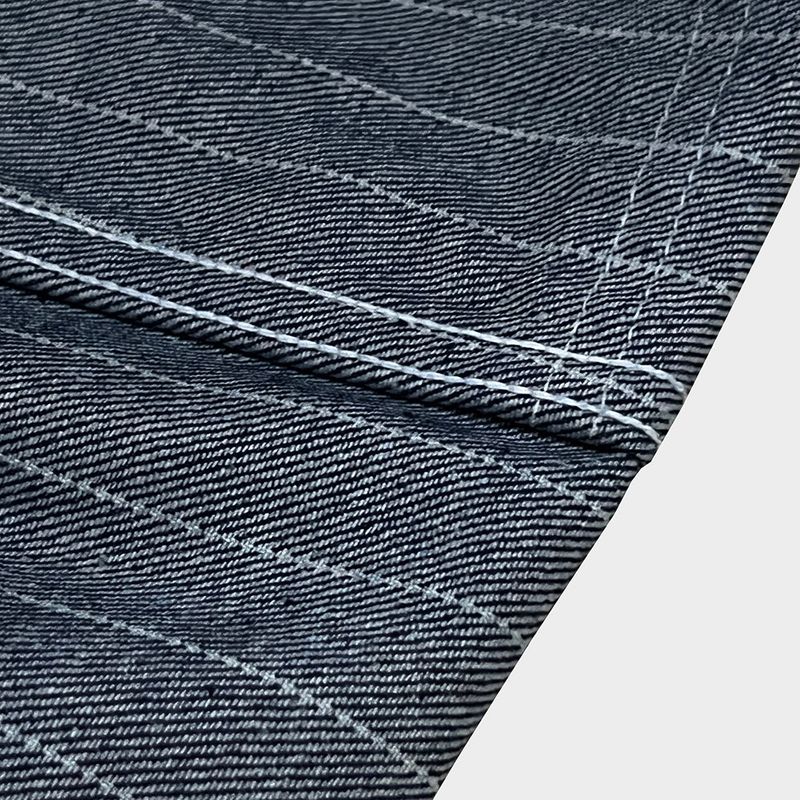 stripe denim shorts_blue