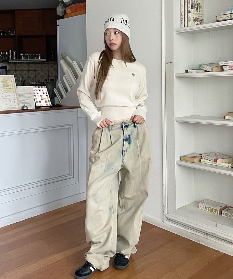 STITCH LOGO SOFT BOATNECK KNIT