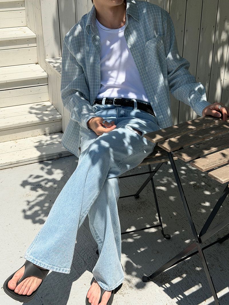 Easy check overfit shirts(2color)