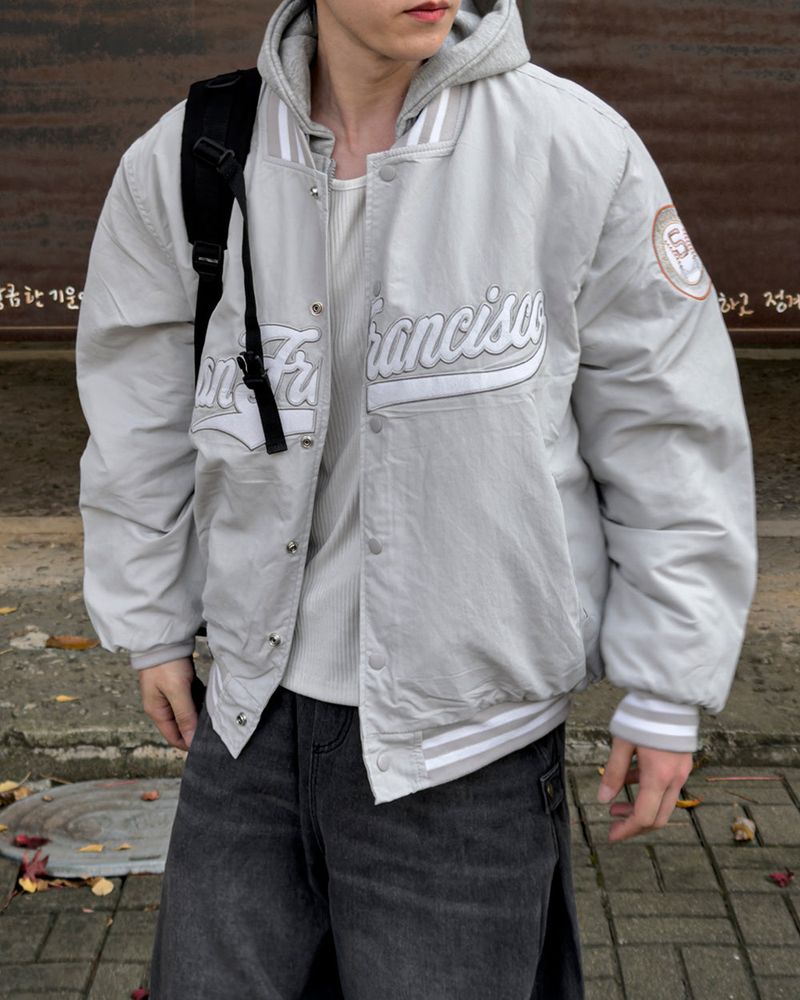 Sanver Lettering Varsity Padding Jumper