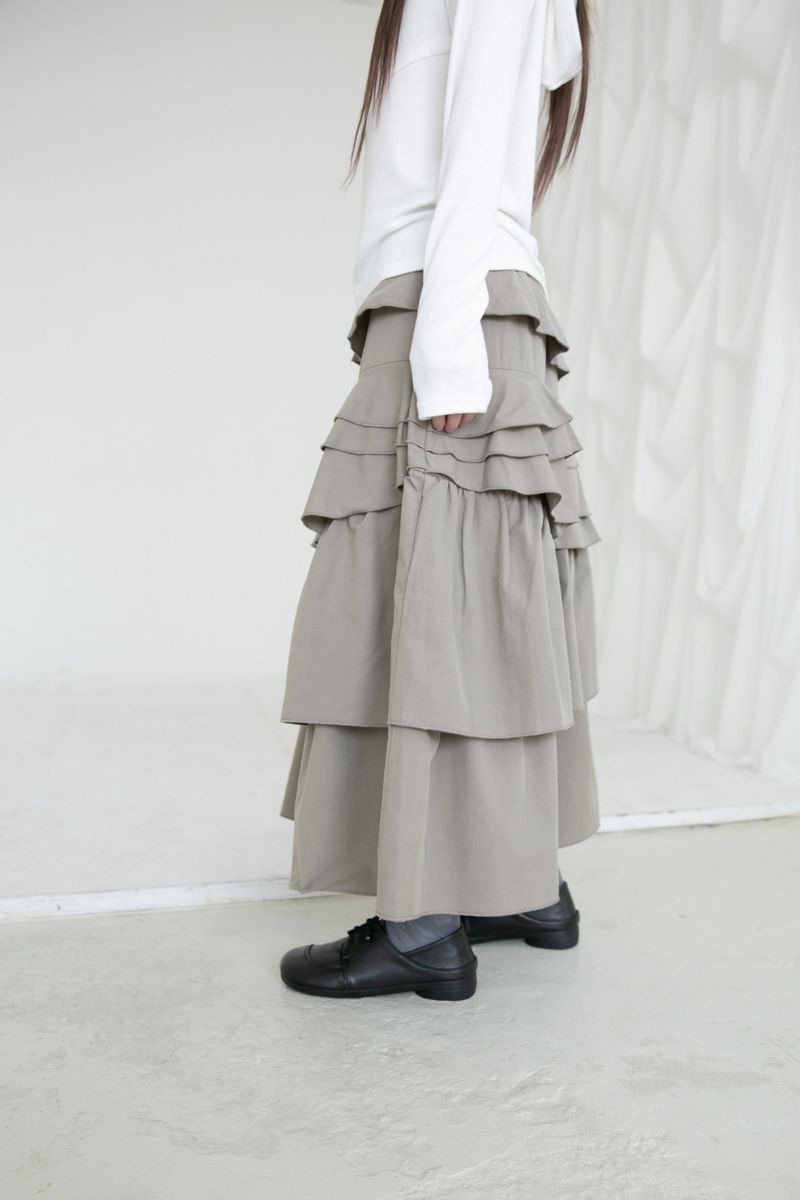 ruffle flare skirt(2colors)