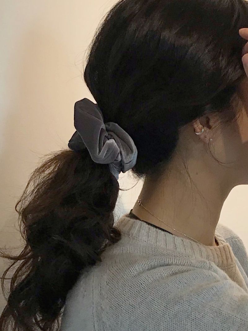 oar Vintage Velvet Volume Scrunchie[Charcoal]