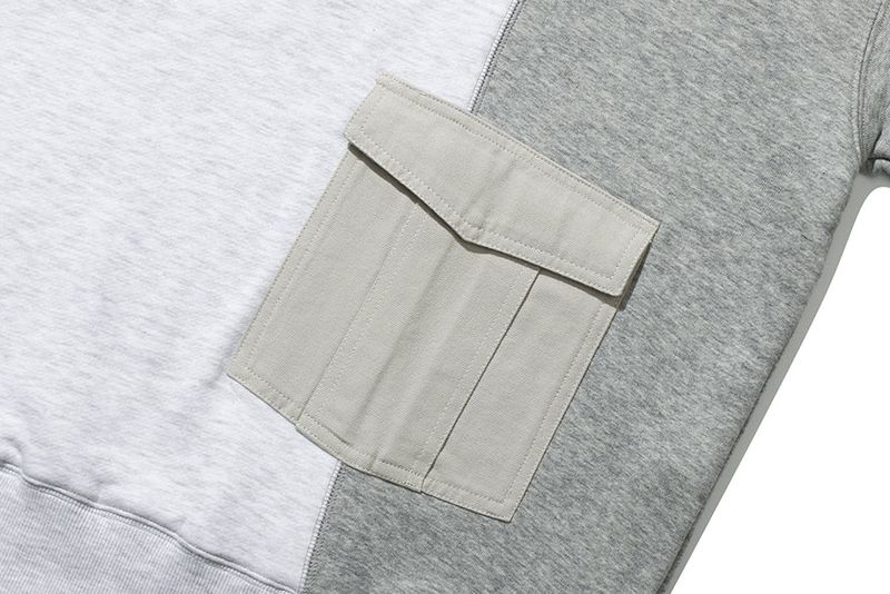 FLECK POCKET SWEAT SHIRT_LIGHT GRAY
