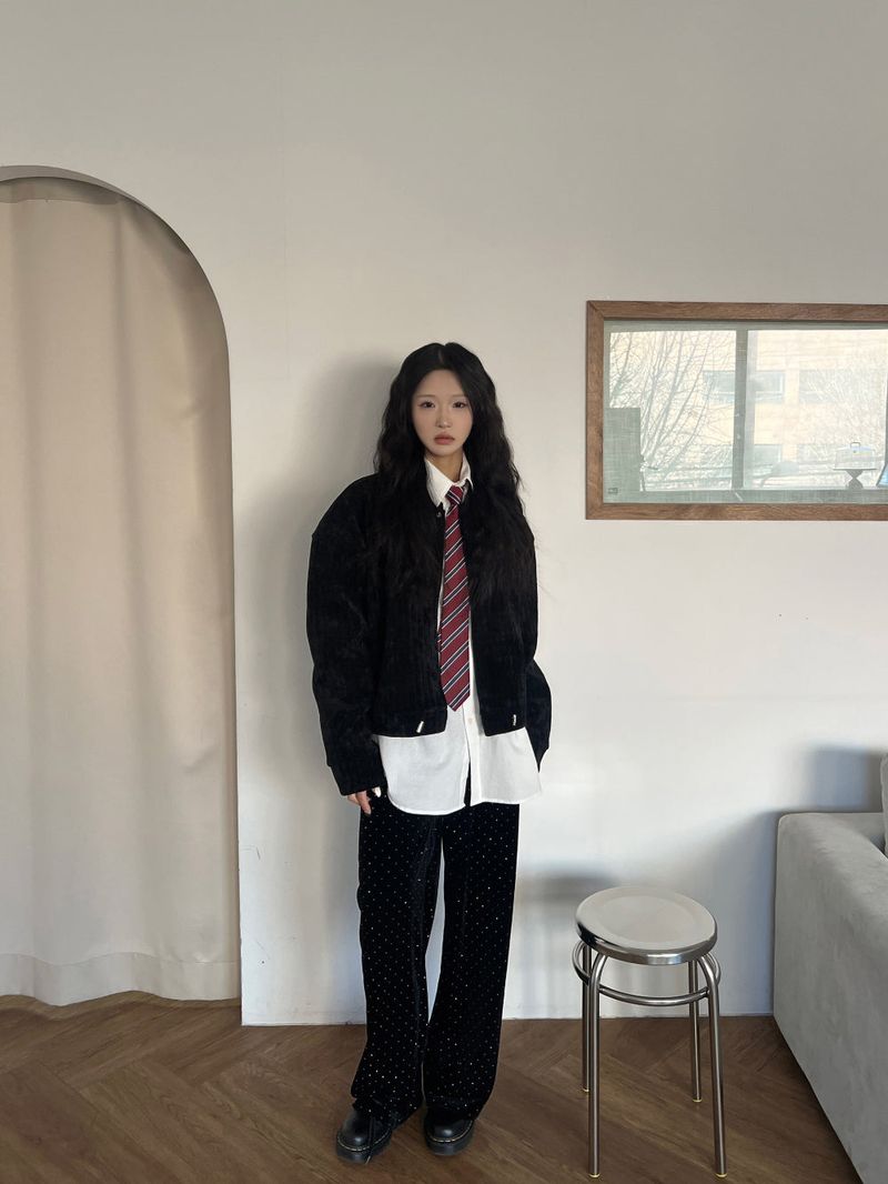 [UNISEX]ベロア オーバーフィット 長袖カーディガンジャケット(3 colors)