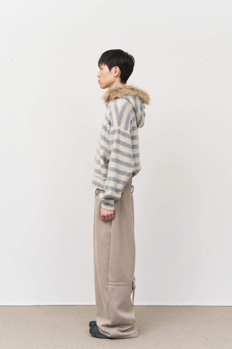 Fury Fur Striped Zip Hoodie