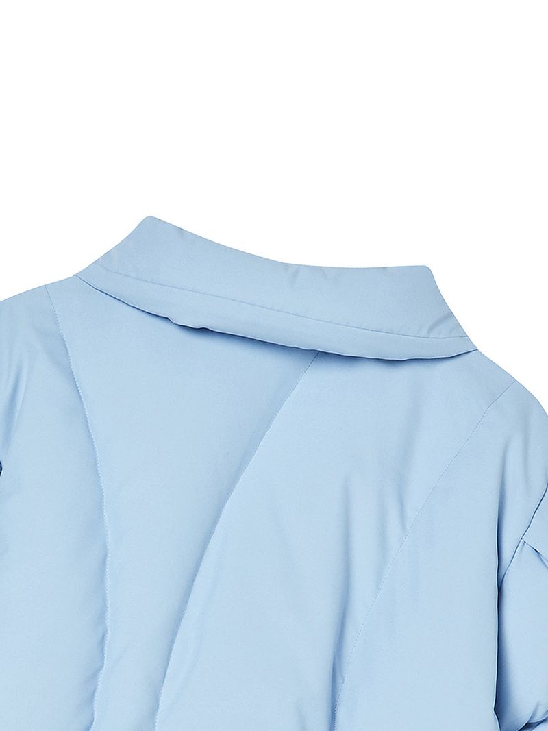 CURVE LINE COLLARED DOWN PUFFER (SKY BLUE)