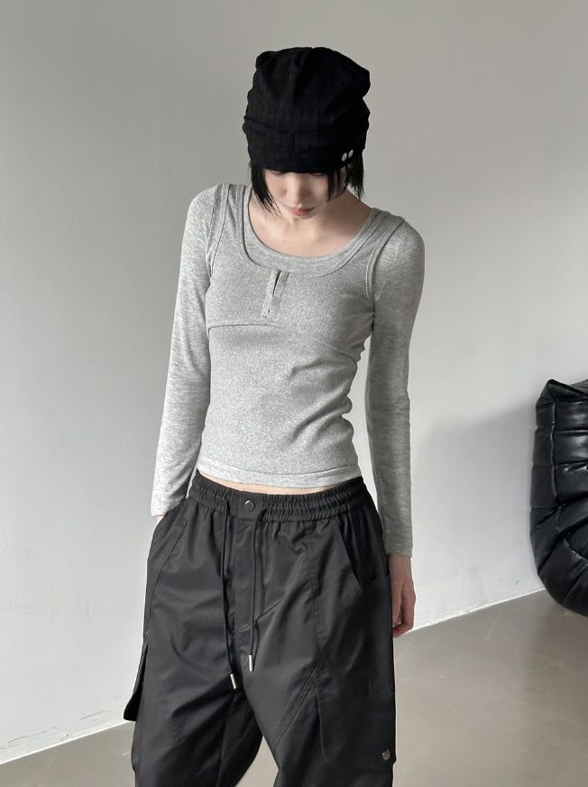 mnem（ムネム）の「Rare Hook Bustier Ribbed Sleeveless（Tops）」